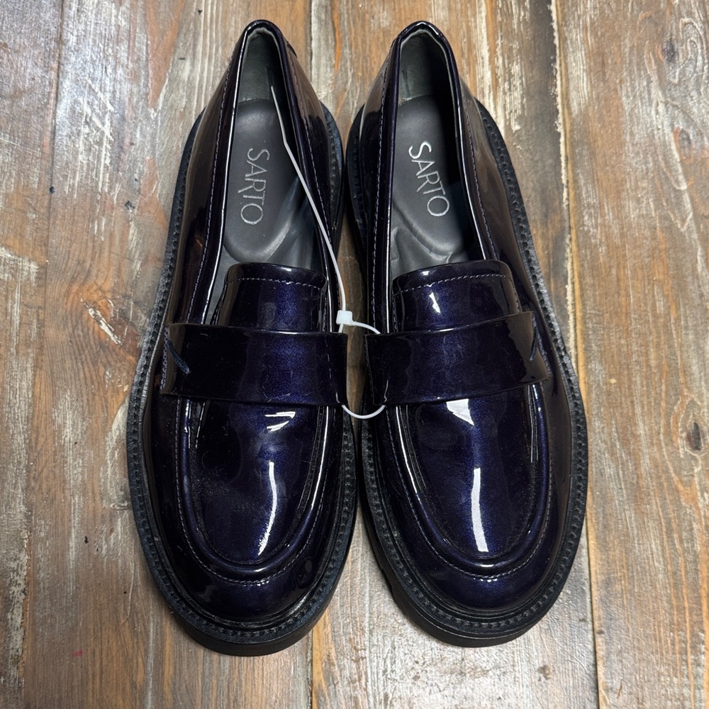 SARTO By Franco Sarto Shiny Navy Blue Loafers